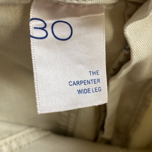 Anthropologie Pilcro The Carpenter Wide Leg Ivory Denim - Picture 8 of 9